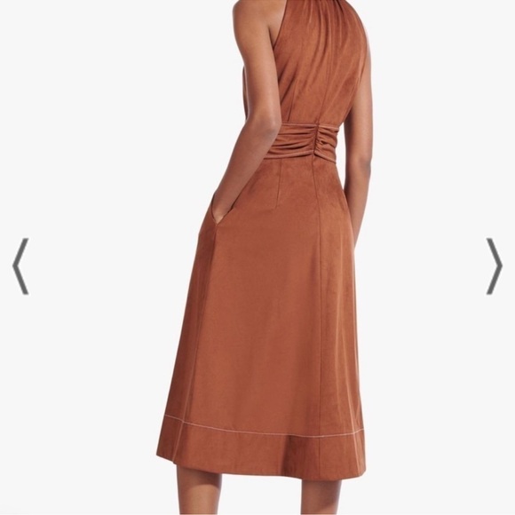 STAUD Elegant Brown Midi Dress - Picture 3 of 9